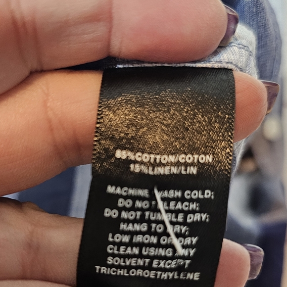 Lafayette 148 New York Plaid Linen Blend Button Down Shirt - Picture 9 of 12